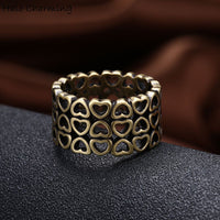 Bronze Tone 3 Layer Hollow Heart Rings for Women