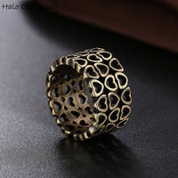 Bronze Tone 3 Layer Hollow Heart Rings for Women