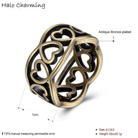 Hollow Link Heart Rings