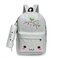 new feminine canvas smiley backpack for woman - sparklingselections
