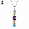 Silver Color Cubic Zircon Pendant Necklace