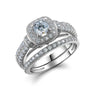 Two Pieces Wedding Silver Ring  For Women