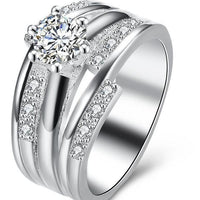 Female Finger Silver Pated  Wedding Ring - sparklingselections