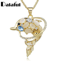 Dolphins Exquisite Crystal Pendants Necklace - sparklingselections