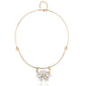 Punk Rhinestone Flower Pendant Hoop Choker Necklace