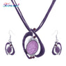 Lucite Beads Natural Stone Multilayer Chain Pendant Enamel Turkish Jewelry Set for Women