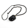 Vintage Bead Curtain Natural Obsidian Scrub Pendant