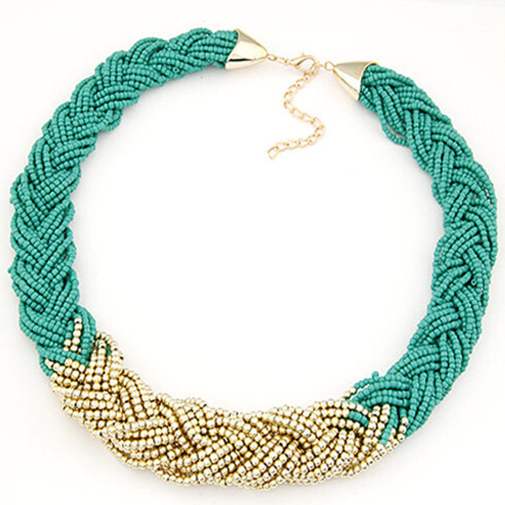 Bohemian Style Multicolr Braided Bead Necklaces For Women ...