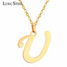 Stainless Steel Name Word Is  'U' Pendants Necklaces