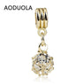 Alloy Beads Round CZ Pendant Charm fir for Pandora Bracelet Necklace Charms