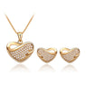 Rhinestone Crystal African Beads Heart Necklace Earrings Set for Women