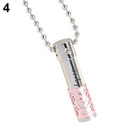 Beads Chain Perfume Bottle Shape Pendant Necklace Feminine New Figaro Chain Geometric Jewelry