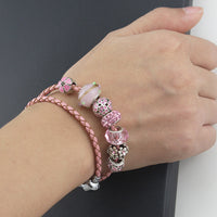 Genuine Leather Bead Bracelet for Women