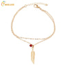 Feather Leave Barefoot Anklet For Women