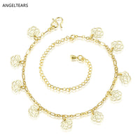 Hollow Flower Charm Anklet Bracelet Woman