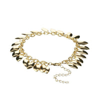 European Metal Gold Beach Jewelry Leaves Tassel Anklets Bracelets