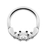 Stainless Steel Inlay White Quartet Zirconia Nose Rings