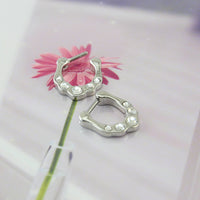 White Zirconia Irregular Circular Septum Clicker Nose Ring