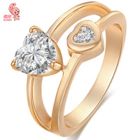 Trendy Two-Tone White Luxury Zircon Wedding Ring