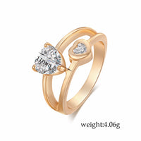 Trendy Two-Tone White Luxury Zircon Wedding Ring