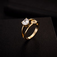 Trendy Two-Tone White Luxury Zircon Wedding Ring