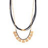 Multilayer Black Sexy Metal Tassel Necklace for Women