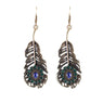 Vintage Statement Crystal Peacock Feather Earring For Women