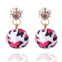 Bohemia Rhinestone Leopard Ball Drop Earrings For Women