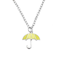 Yellow Umbrella Necklace Pendant for Women