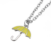 Yellow Umbrella Necklace Pendant for Women