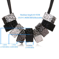 Black Geometric Metal Mix Color Rope Chain Necklace