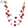Long Multilayer Simulated Pearl Necklace for Women