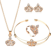 High Quality Jewelry Set For Women Elegant Gold Color Necklace Earrings Bracelet Ring Jewelry