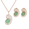 Opal Pea Necklace Earrings Bridal Jewelry Set for Women