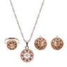 Maxi Pendants Necklaces & Stud Earrings & Ring Set for Women