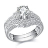 Bridal Silver Plated Cubic Zirconia Wedding Engagement Rings