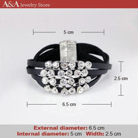 Leather Straped Multilayer Rhinestone Studded Magnetic Bracelet for Women - sparklingselections