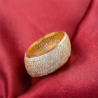 Cubic Zirconia Gold-Color Wedding Engagement Rings