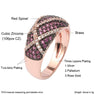 Geometric Rose Gold CZ Stripe Wedding Rings for Women