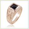 Square Cabochon Men Zircon Ring