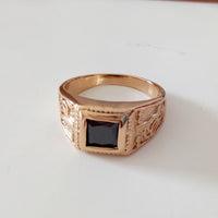 Square Cabochon Men Zircon Ring