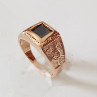 Square Cabochon Men Zircon Ring