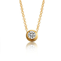 Elegant Women Gold Pendant Necklace with AAA CZ Stone
