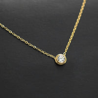 Elegant Women Gold Pendant Necklace with AAA CZ Stone