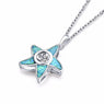 Blue Fire Opal Starfish With Dancing Stone Natural Topaz for Women