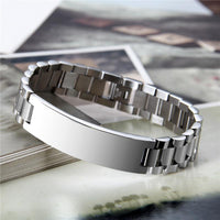 Men's Wide Silver Plated Bracelet - sparklingselections