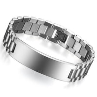 Men's Wide Silver Plated Bracelet - sparklingselections