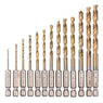 HSS High Speed Steel Titanium Coated Drill Bit Set 13pcs