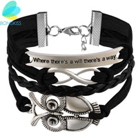 Owl PU Leather Multilayer Weaves Bracelets - sparklingselections