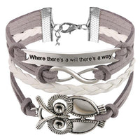 Owl PU Leather Multilayer Weaves Bracelets - sparklingselections